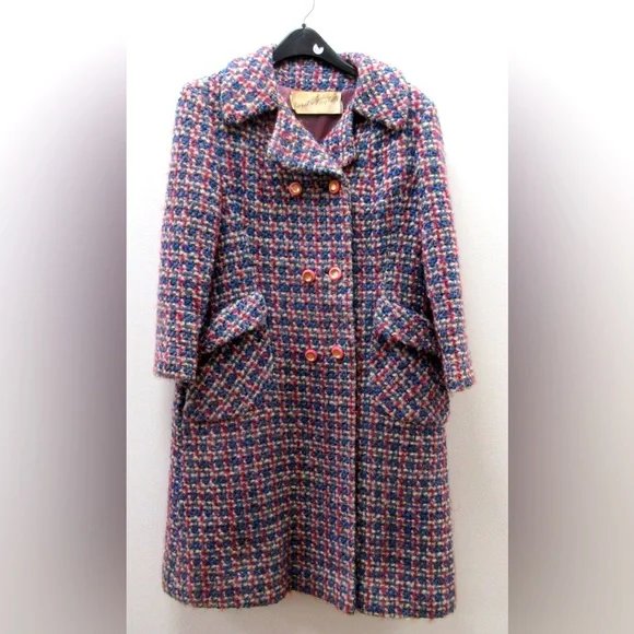 Lord & Taylor of England True Vintage 1960s Mod Wool Tweed Peacoat - Picture 3 of 6